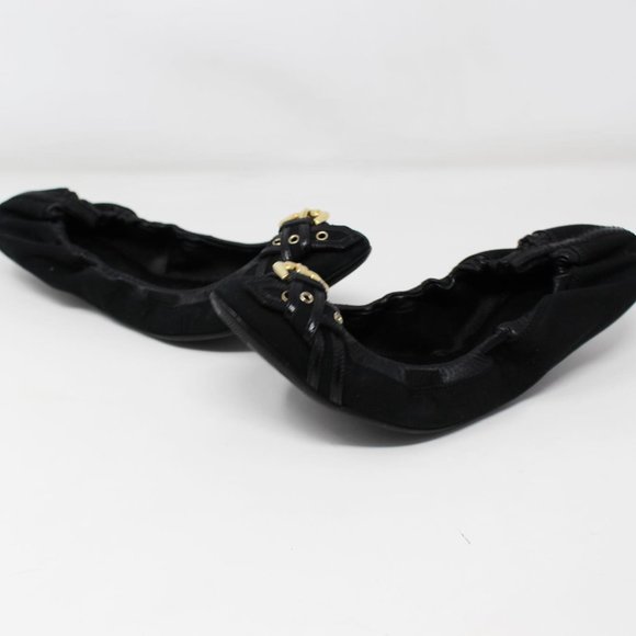 Burberry #45767 Fabric Thompson Flats Size 37 - Picture 1 of 9